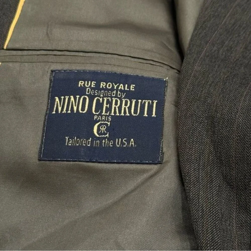 Nino Cerruti Grey Pin‎ Stripe Sport Coat Blazer Capsule Special Occasion M/L